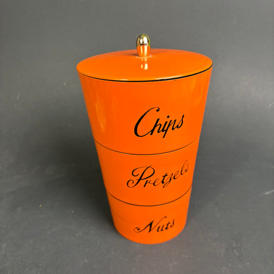 1960s Atomic Stacking Snack Set – Chips Pretzels Nuts – Made in Japan