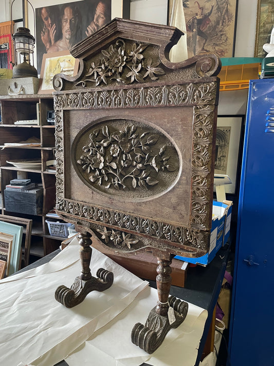 Antique Jacobean fire guard