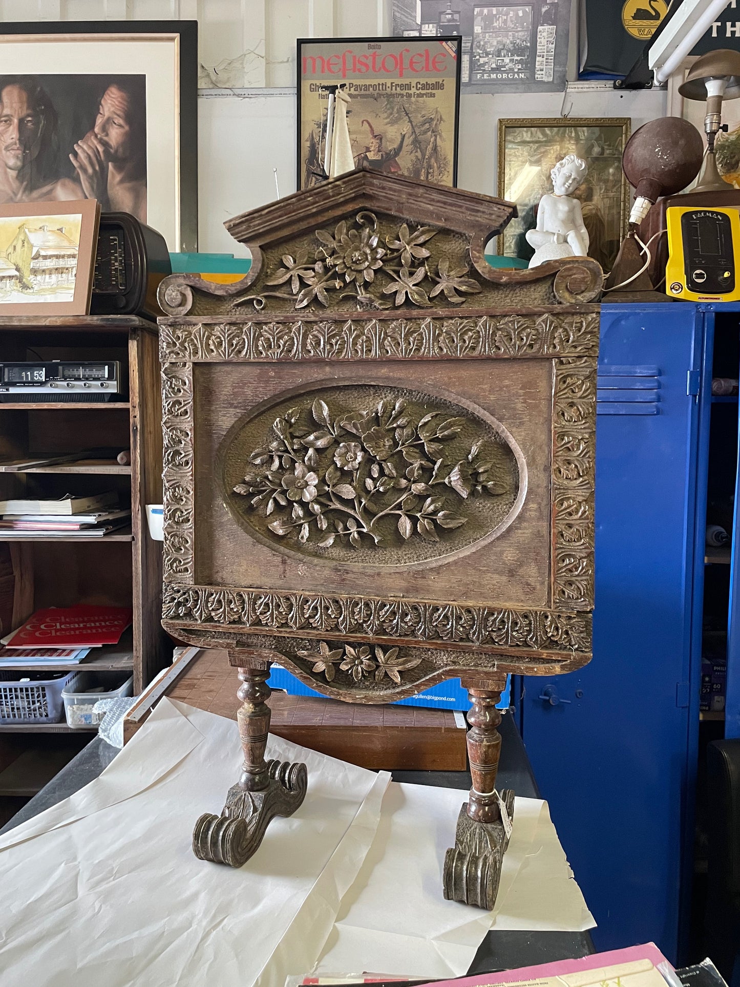 Antique Jacobean fire guard