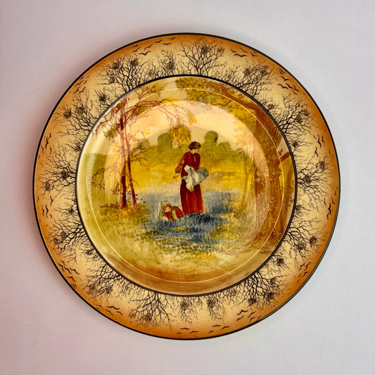 Royal Doulton Pastoral Seriesware Plate – Mother & Child Scene Large 27 cm Display Plate, c.1930
