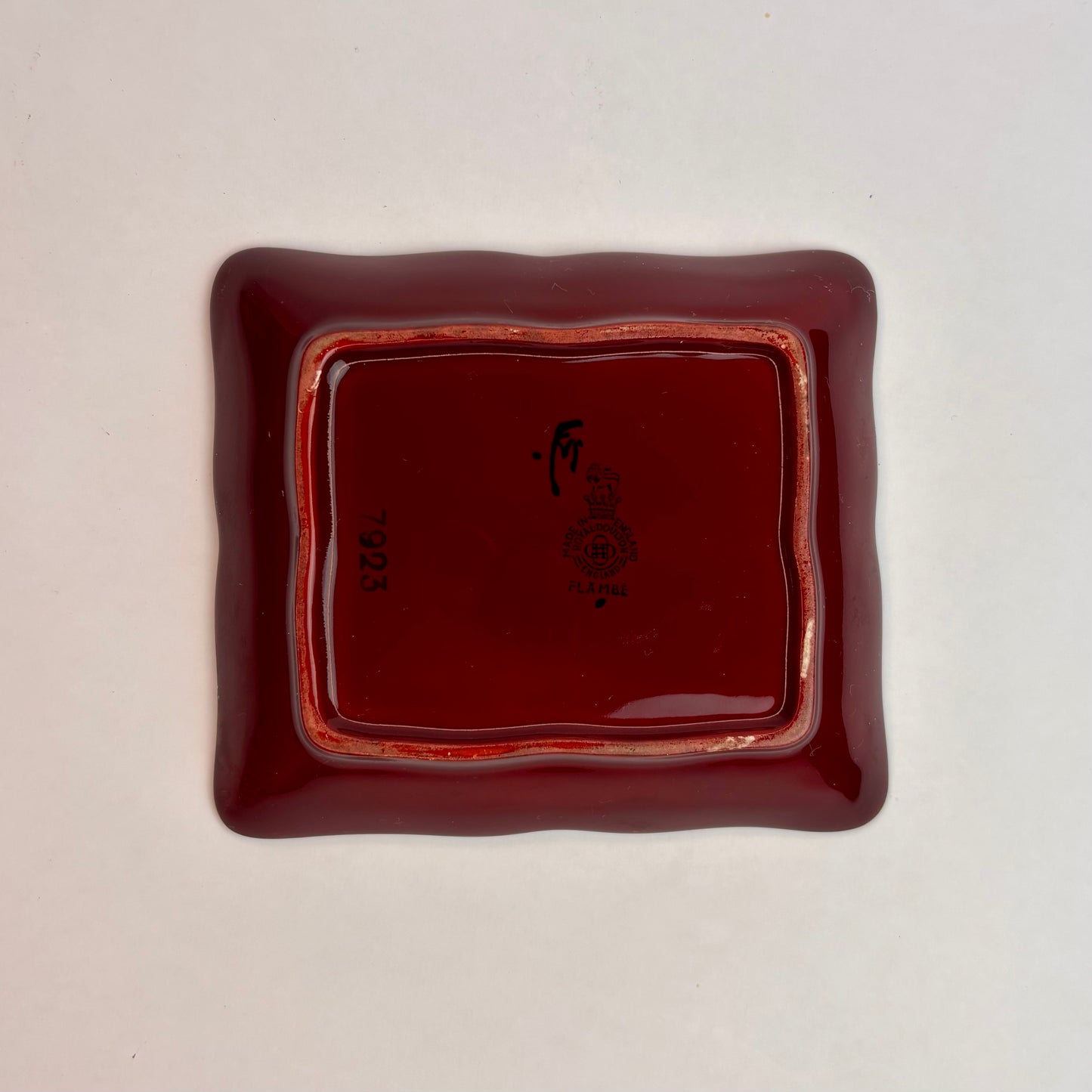 Royal Doulton Flambé Landscape Dish – Pattern 7923 Square Wavy-Edge Display Dish, c.1920s–30s