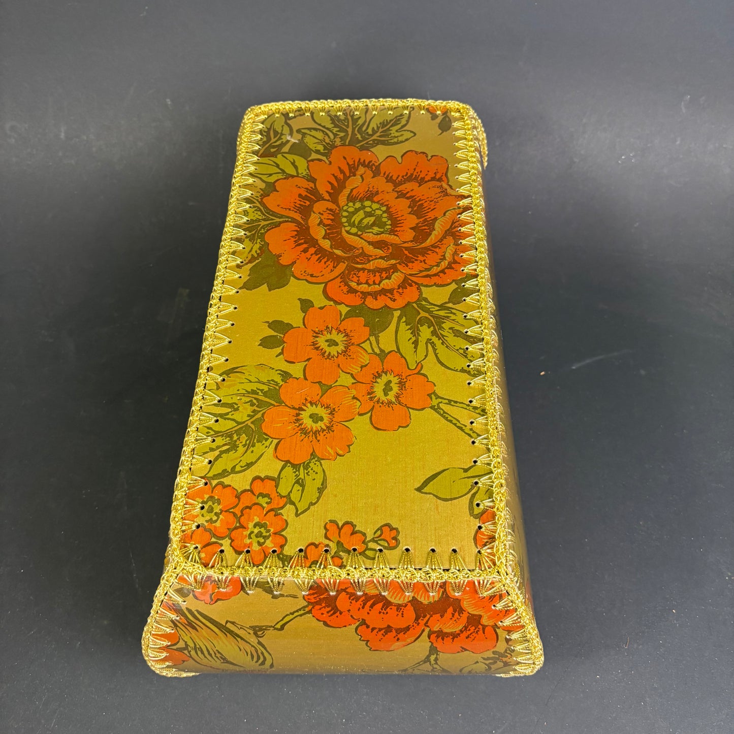 Vintage Woolwork Wool Basket with Bird & Floral Motif