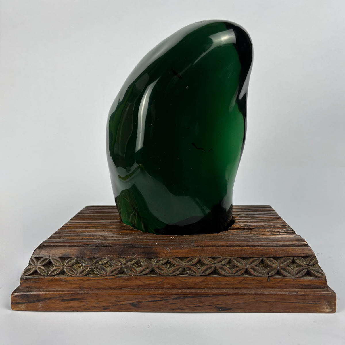 Massive Freeform Emerald Green Studio Art Glass Sculpture 4.74kg