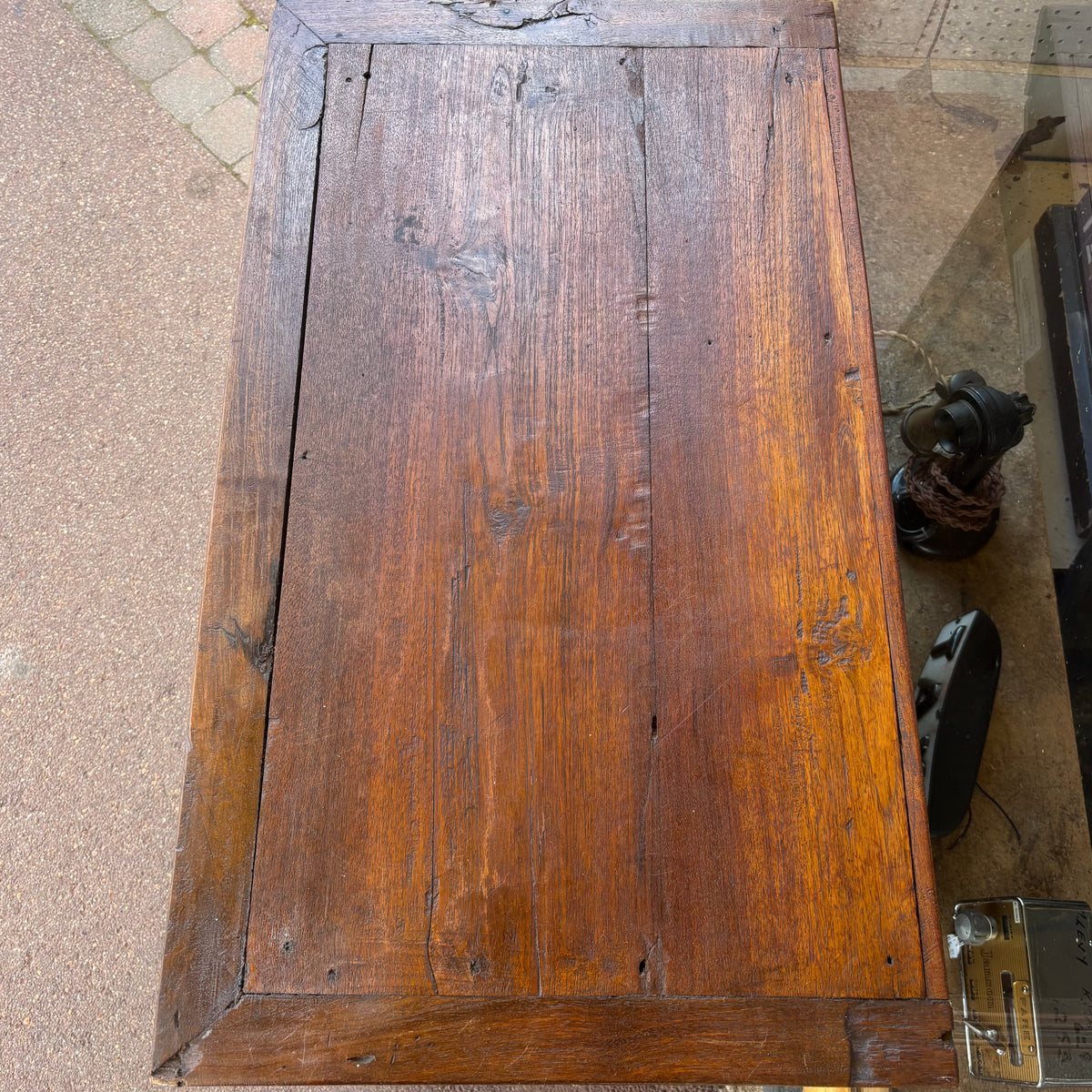 Indonesian Carved Teak Two-Door Side Cabinet