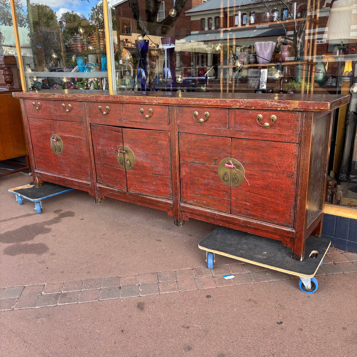Large Oriental Painted Six-Door Six-Drawer Sideboard 270cm