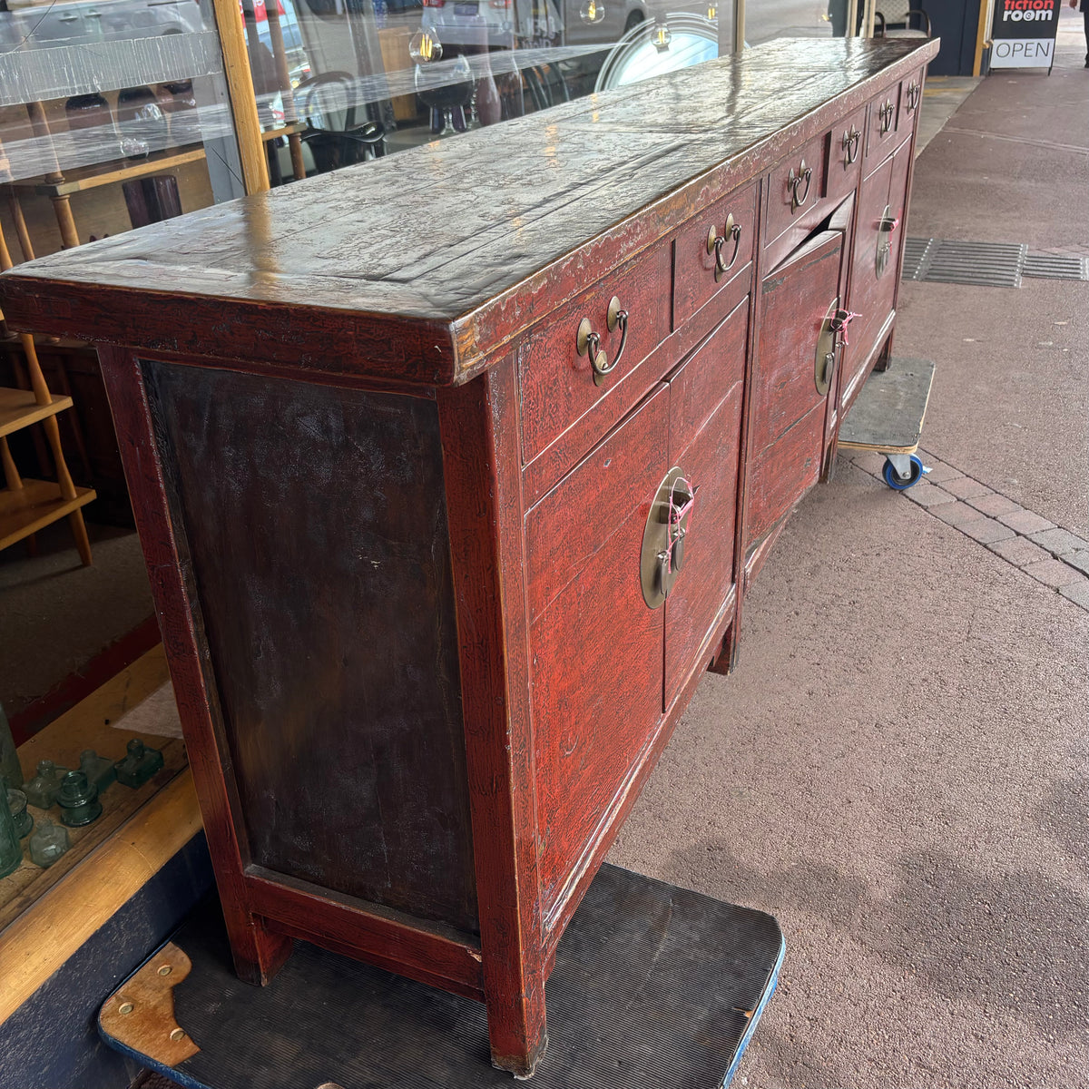 Large Oriental Painted Six-Door Six-Drawer Sideboard 270cm