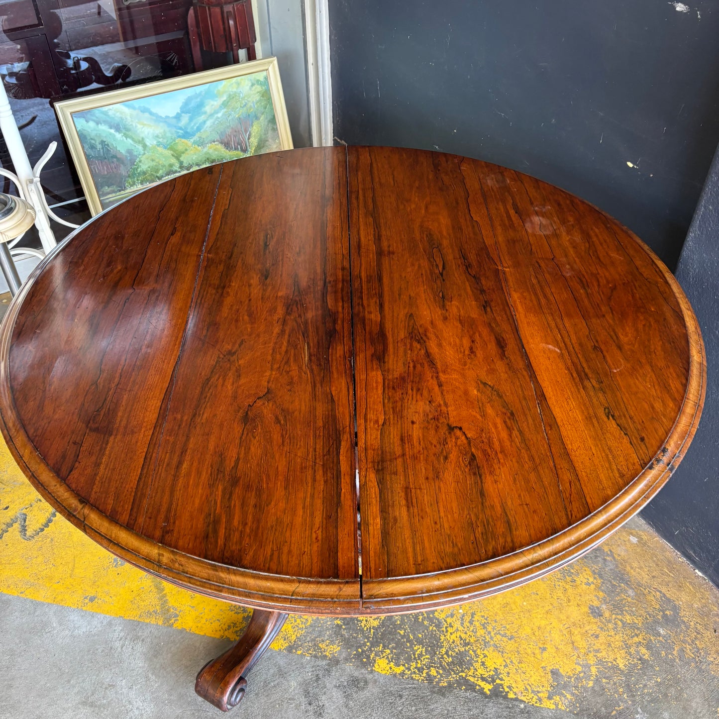Solid Rosewood Victorian Circular Dining Table c.1860