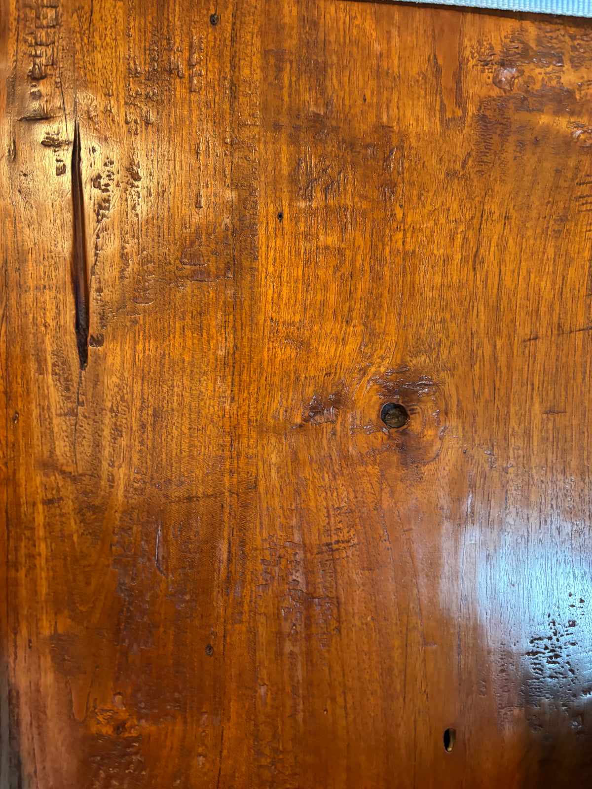 Indonesian Carved Teak Three-Door Wardrobe