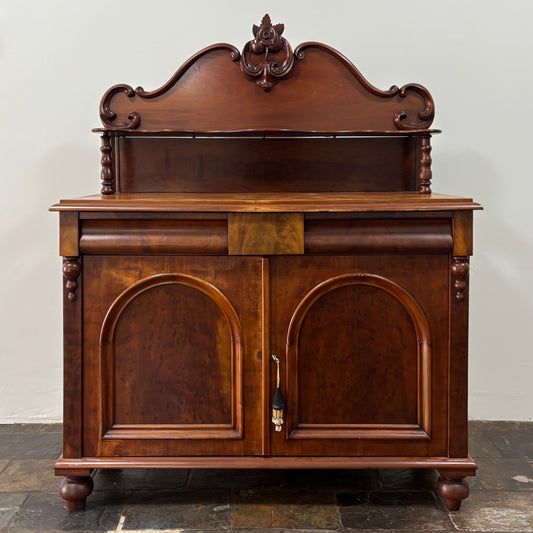 Victorian Cedar Chiffonier with Carved Backboard
