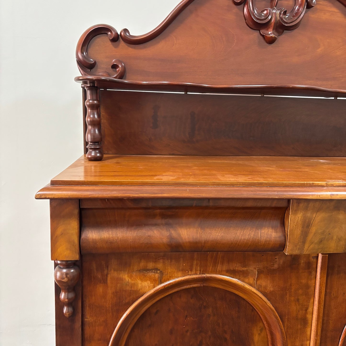 Victorian Cedar Chiffonier with Carved Backboard