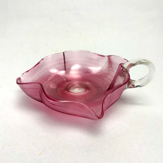 Victorian Pink Glass Threaded Jug