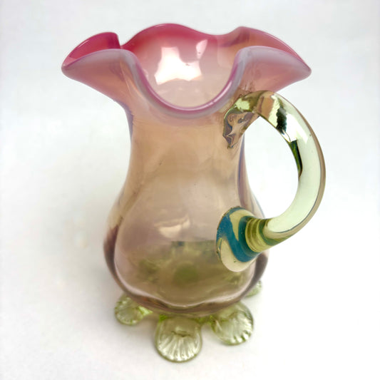 Antique Victorian Vaesline Rubina Glass Jug