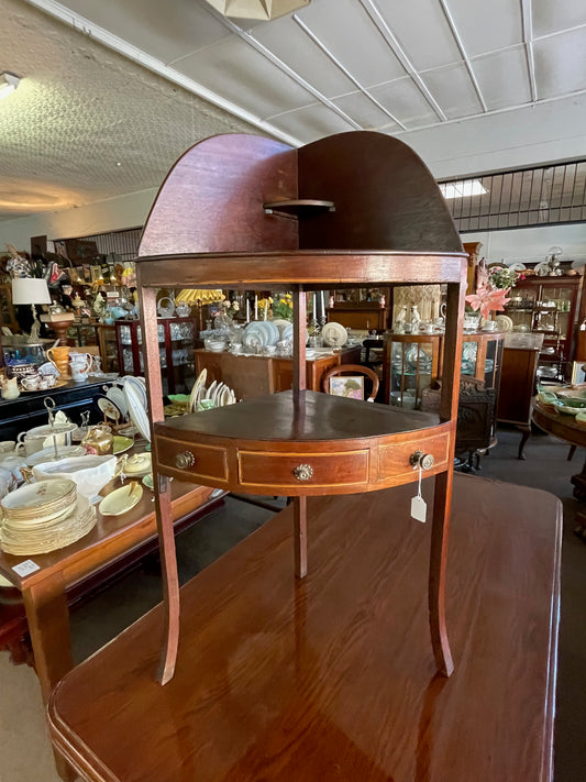 Georgian mahogany inlaid corner washstand