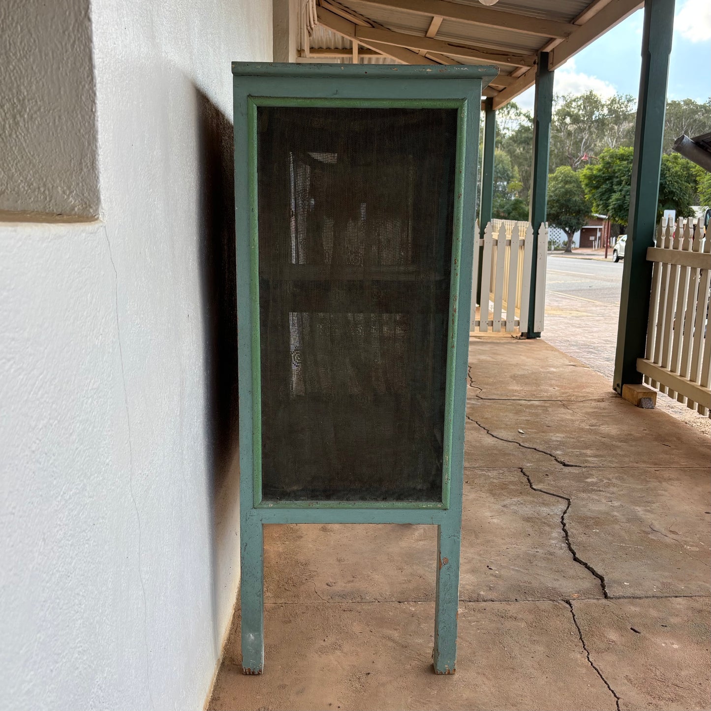 Vintage Australian Meat Safe Cabinet with Original Paint c1930s