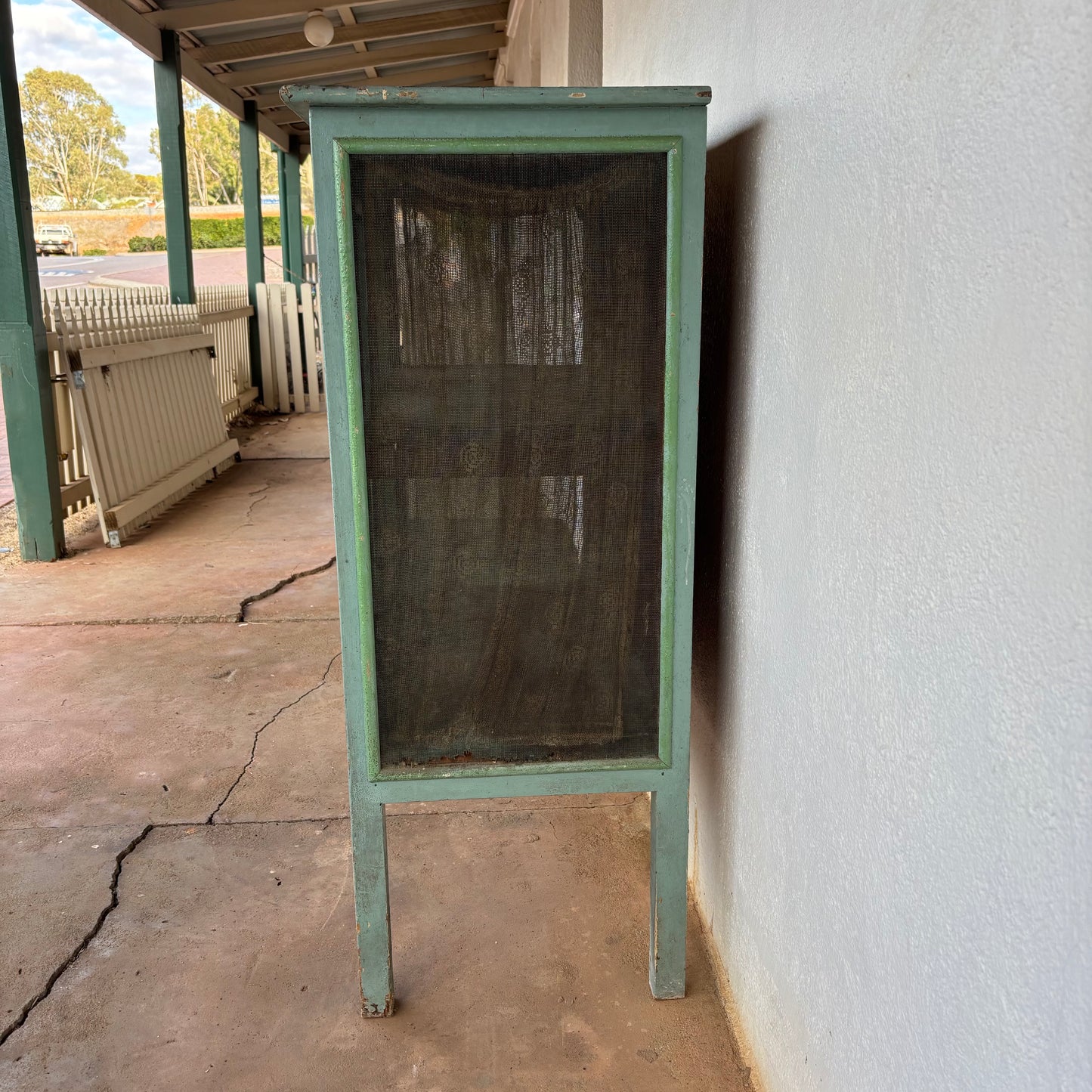 Vintage Australian Meat Safe Cabinet with Original Paint c1930s