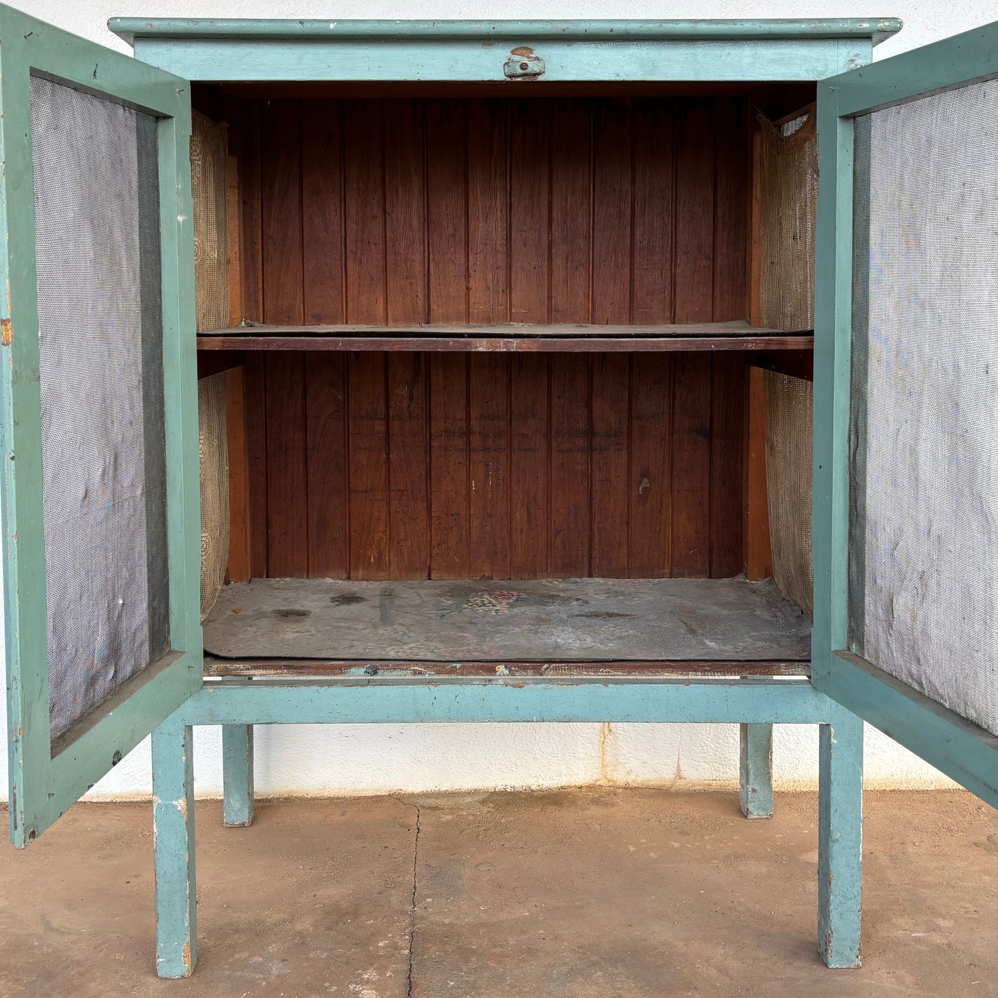 Vintage Australian Meat Safe Cabinet with Original Paint c1930s