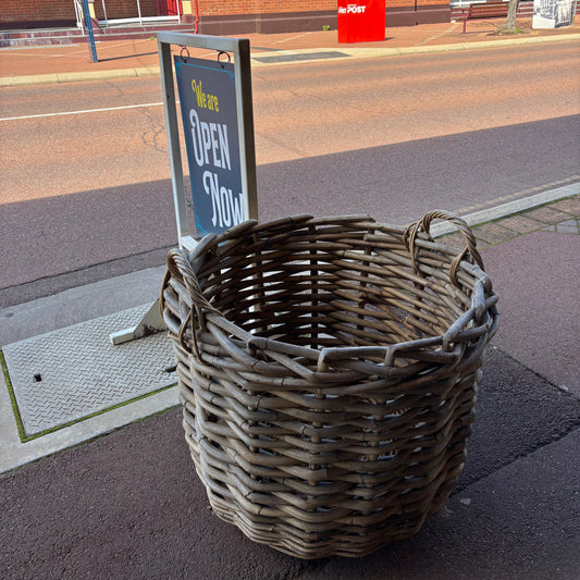 XL French Woven Basket on Castors