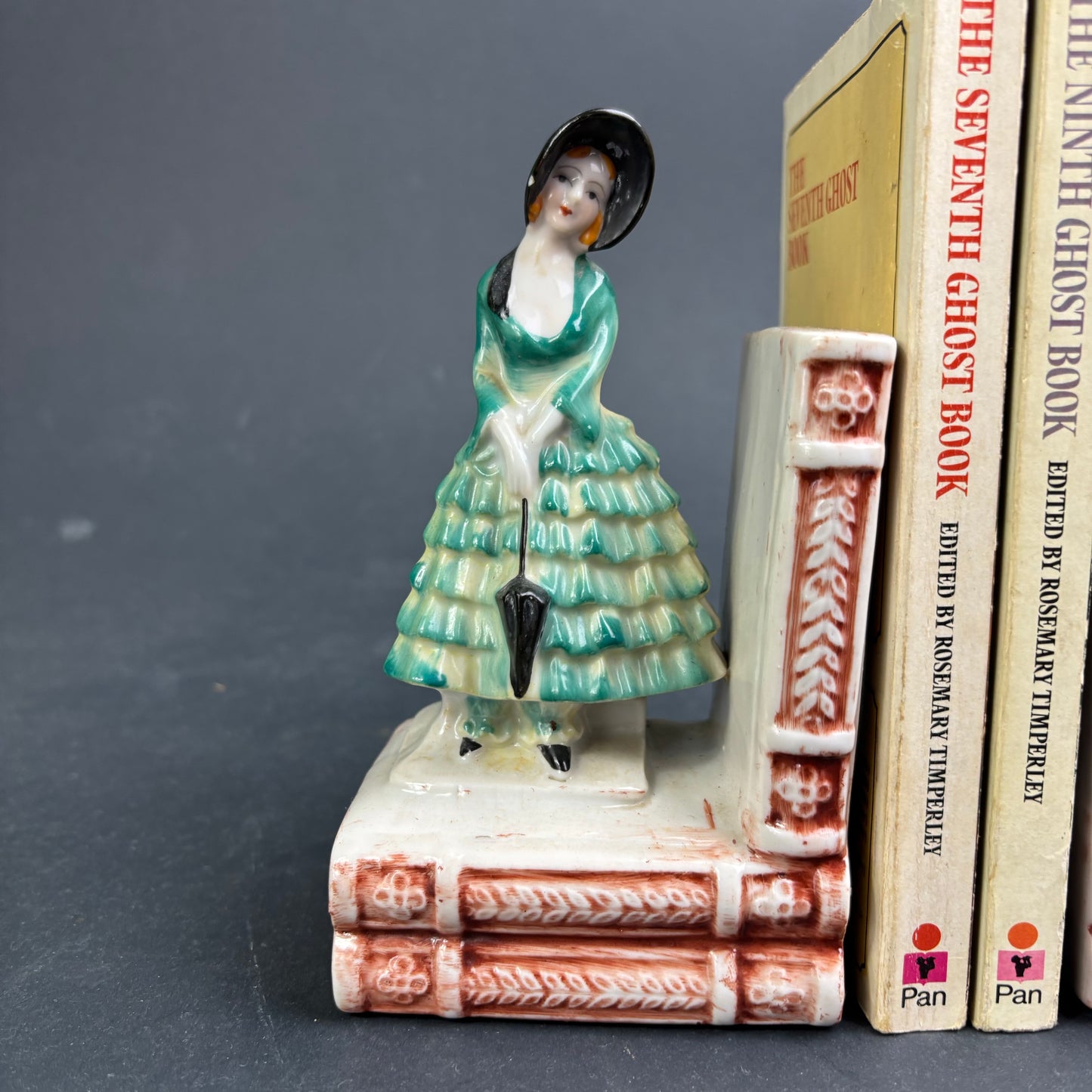 Vintage Japanese Art Deco Porcelain Lady Bookends – Pair c.1930s–40s