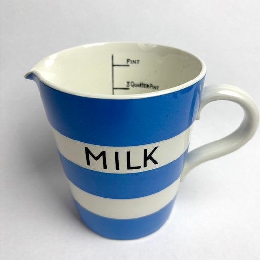 TG Green Electric Blue Cornishware Milk Jug