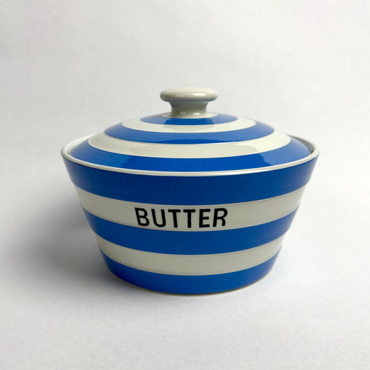 TG Green Electric Blue Cornishware Lidded Butter Dish
