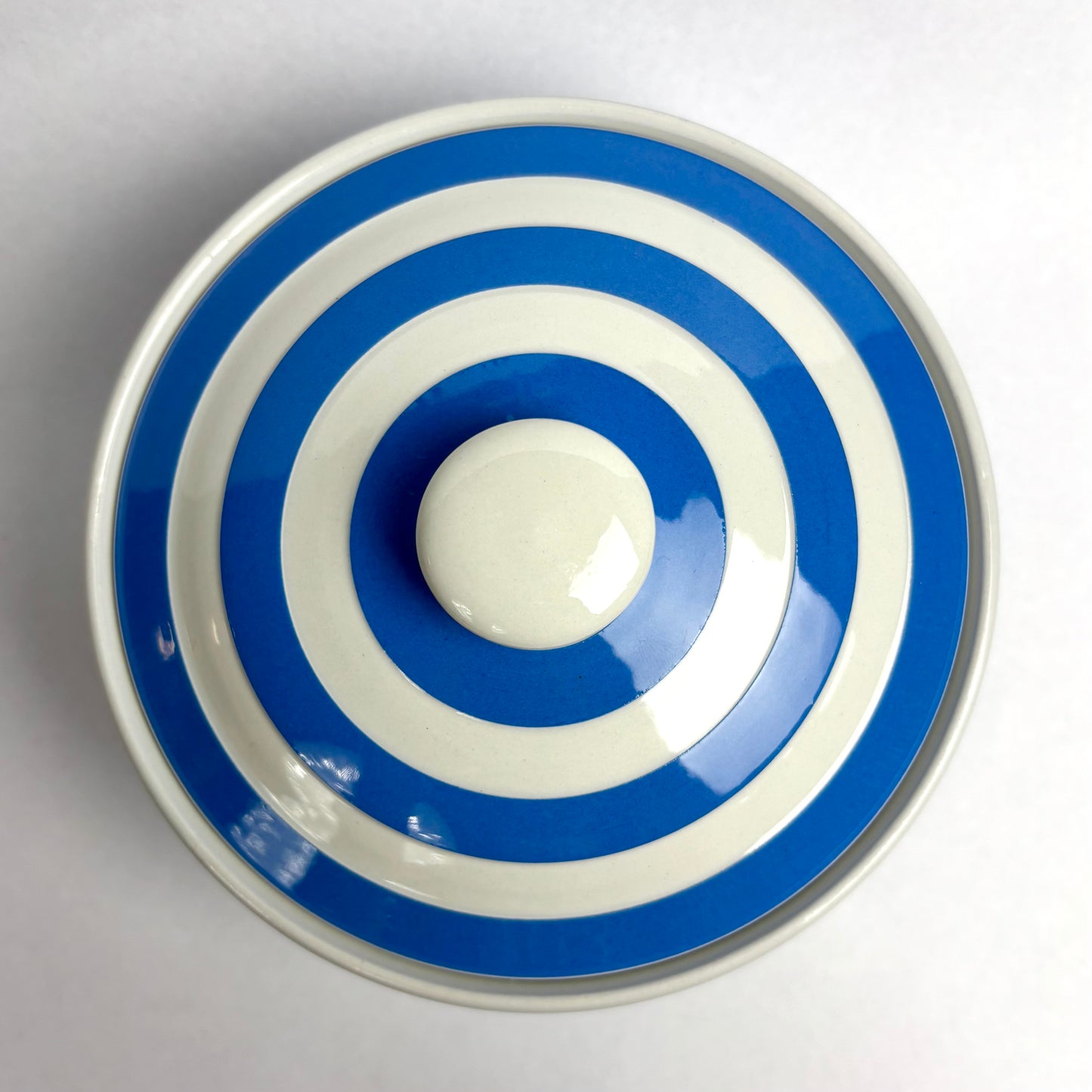 TG Green Electric Blue Cornishware Lidded Butter Dish