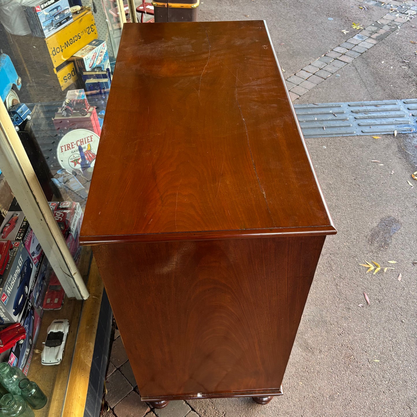 Antique Cedar Chest of Drawers with Turned Feet Circa 1840s-1860s