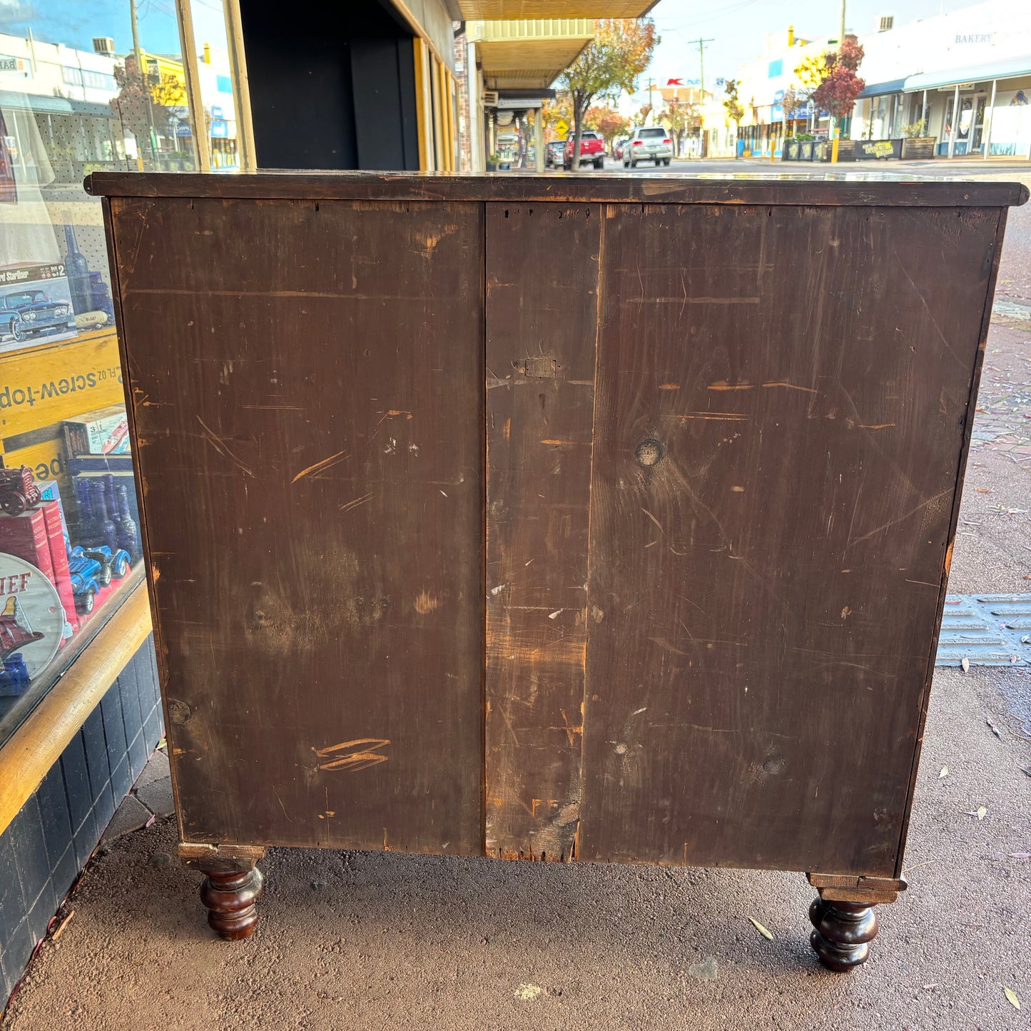Antique Cedar Chest of Drawers with Turned Feet Circa 1840s-1860s