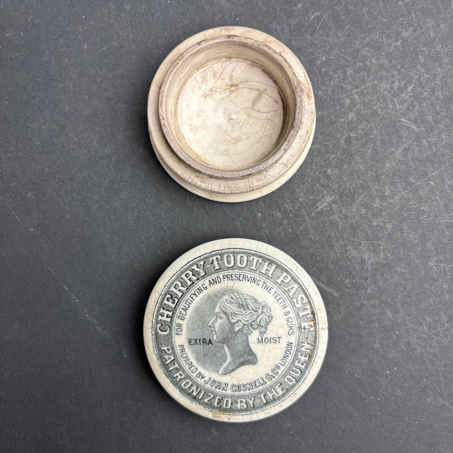Antique John Gosnell & Co "Cherry Tooth Paste" Pot Lid and Base