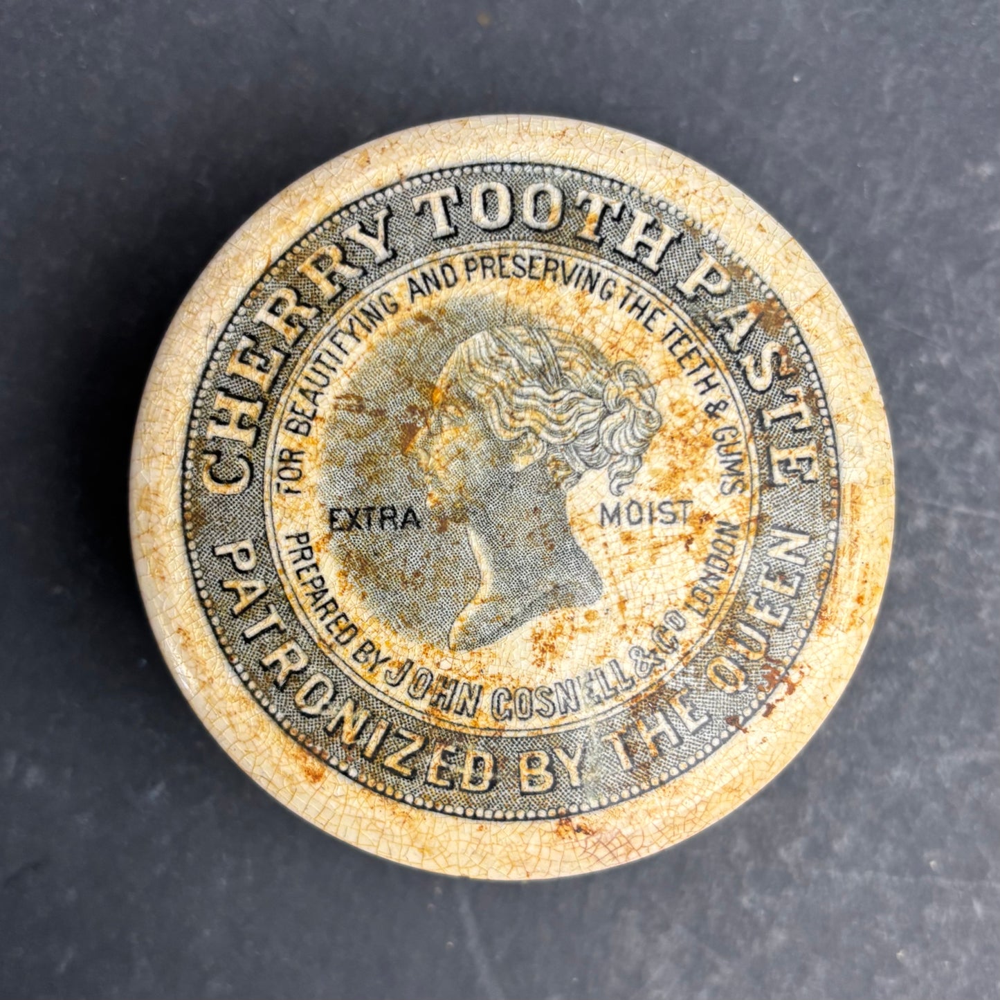 Antique John Gosnell & Co Cherry Tooth Paste Pot with Base