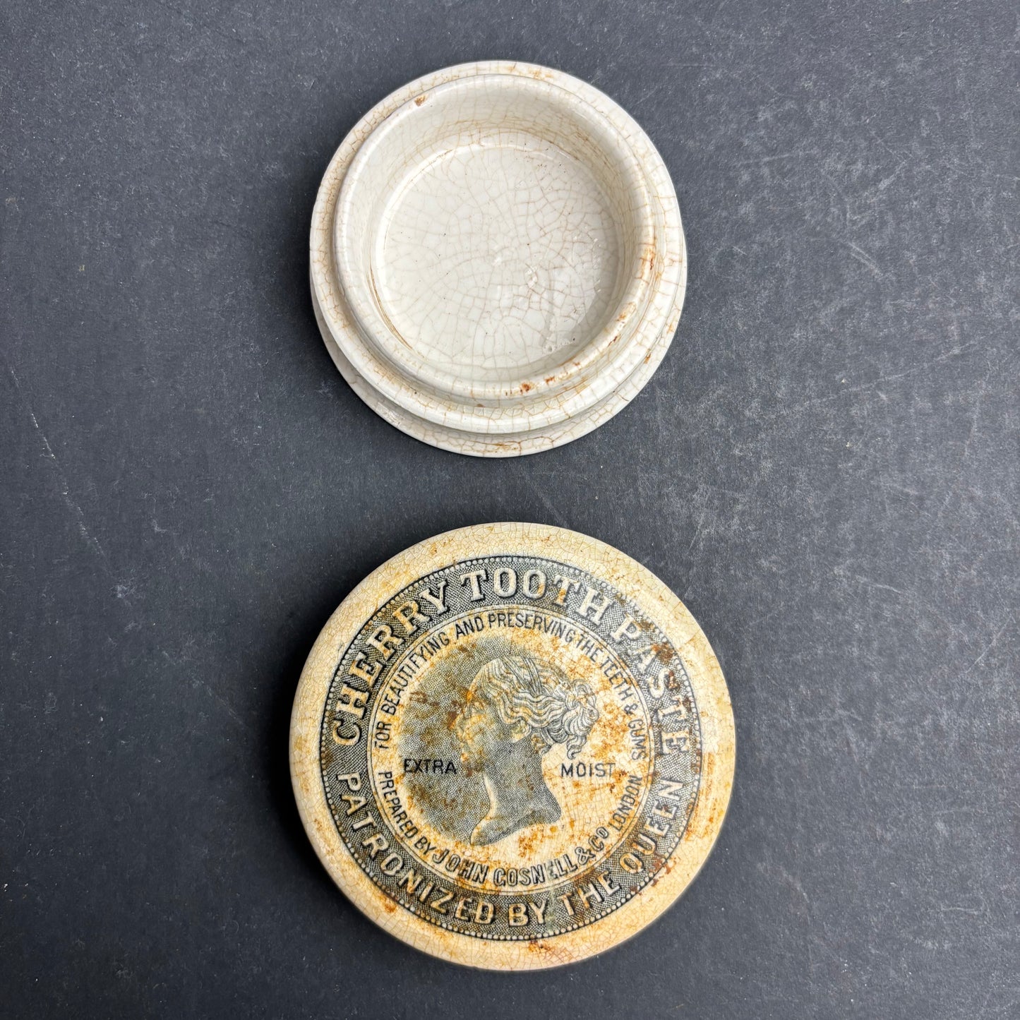 Antique John Gosnell & Co Cherry Tooth Paste Pot with Base