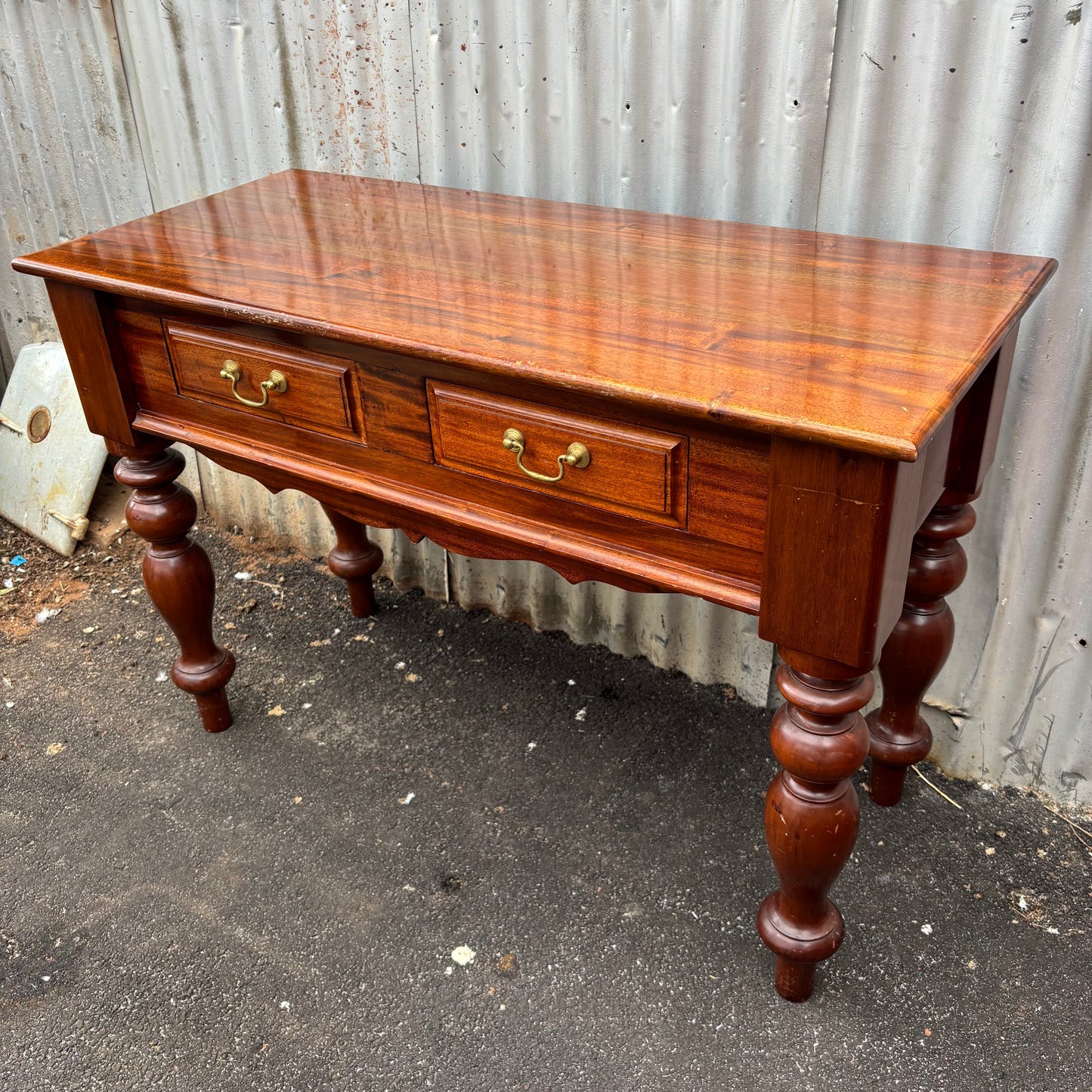 Vintage Reproduction Mahogany Hall Table with Drawers