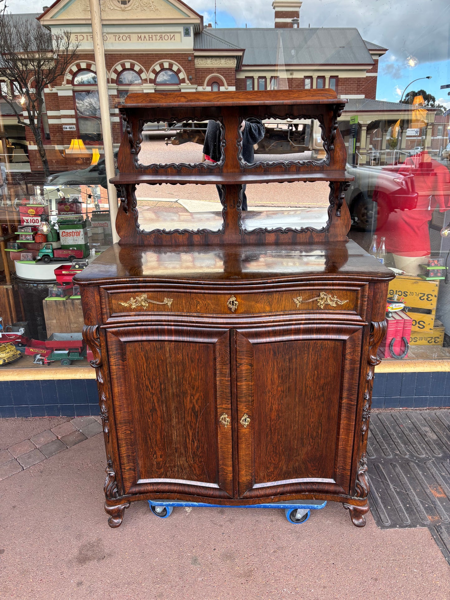 Antique Louis Revival Mirrored Sideboard – Circa 1880s