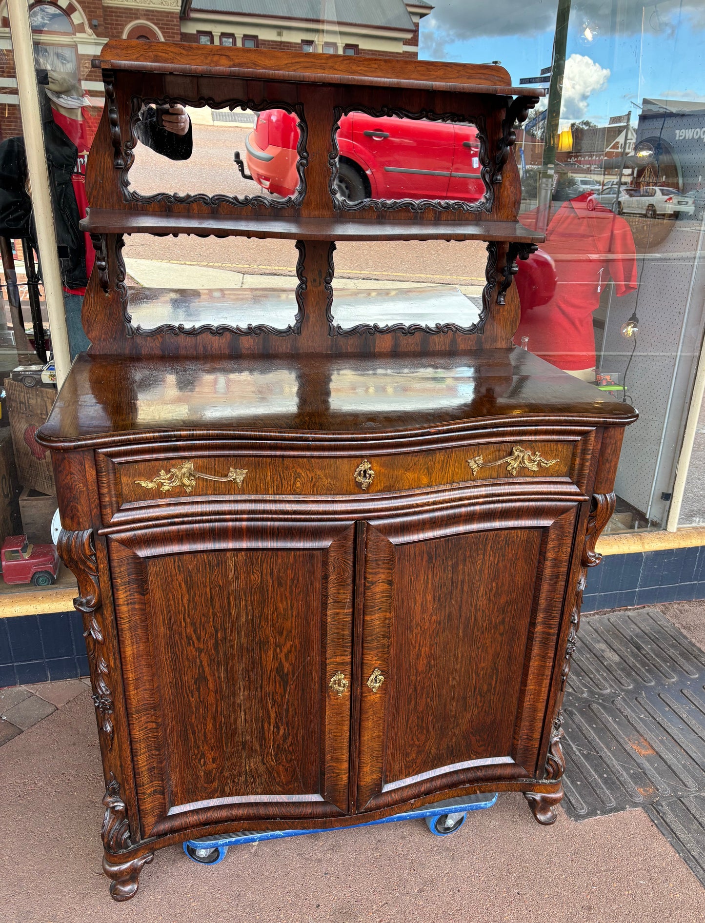 Antique Louis Revival Mirrored Sideboard – Circa 1880s