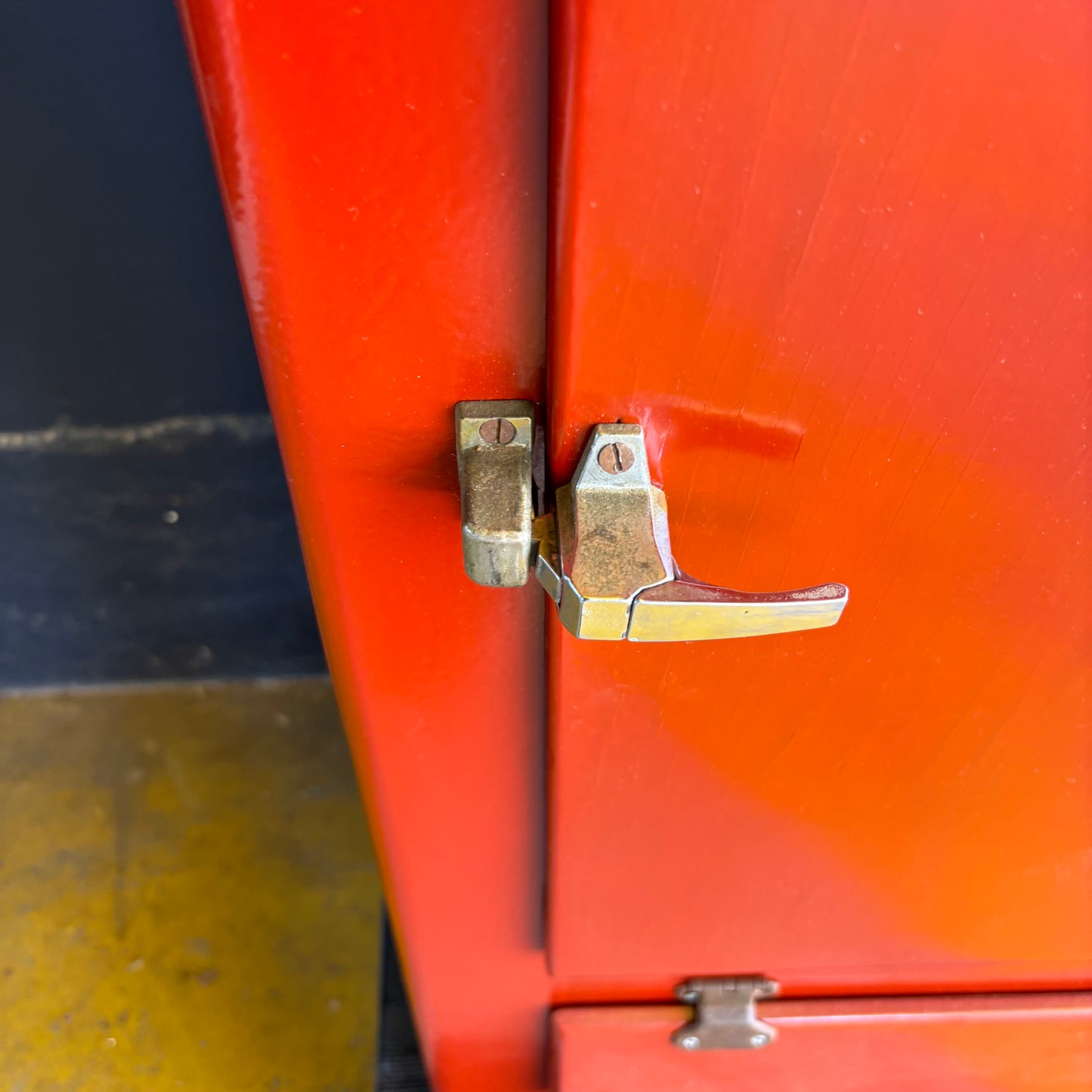 Vintage Red Ice Chest / Meat Safe Cabinet