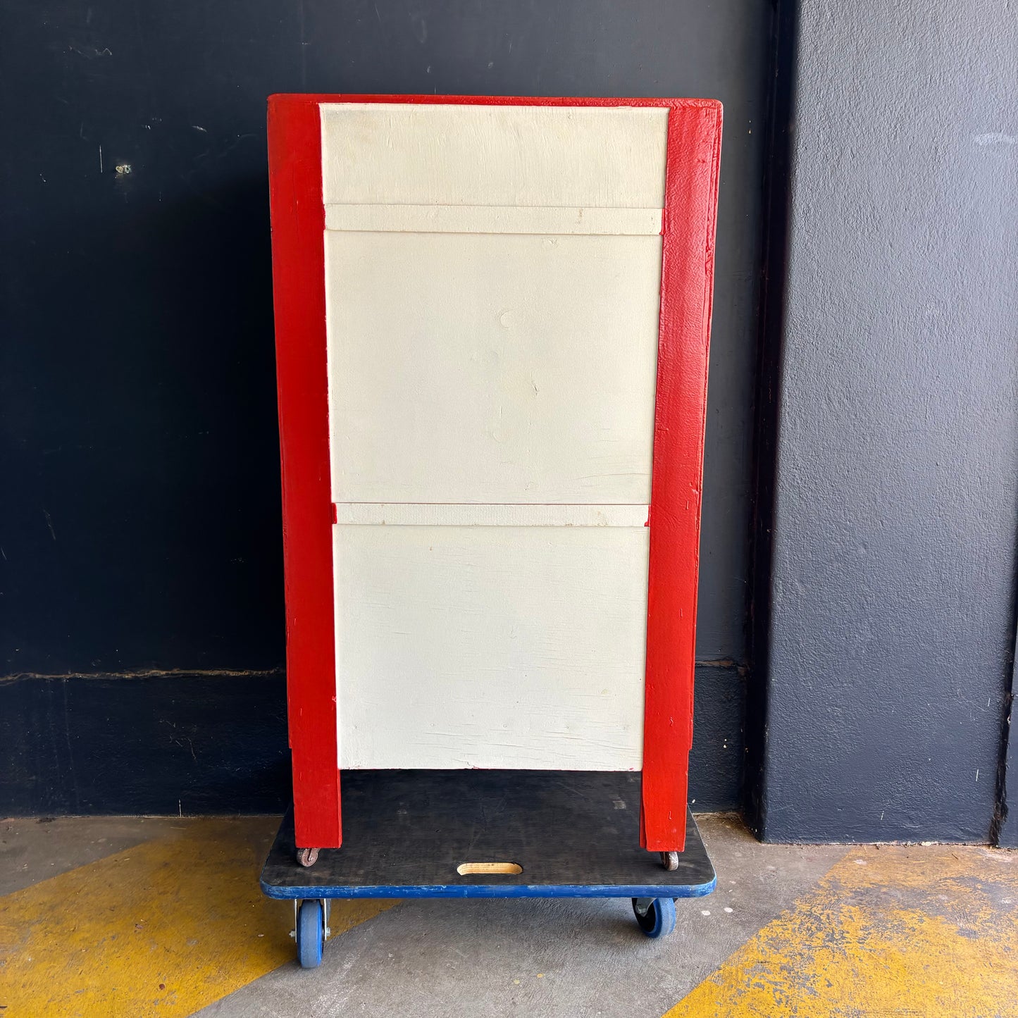 Vintage Red Ice Chest / Meat Safe Cabinet