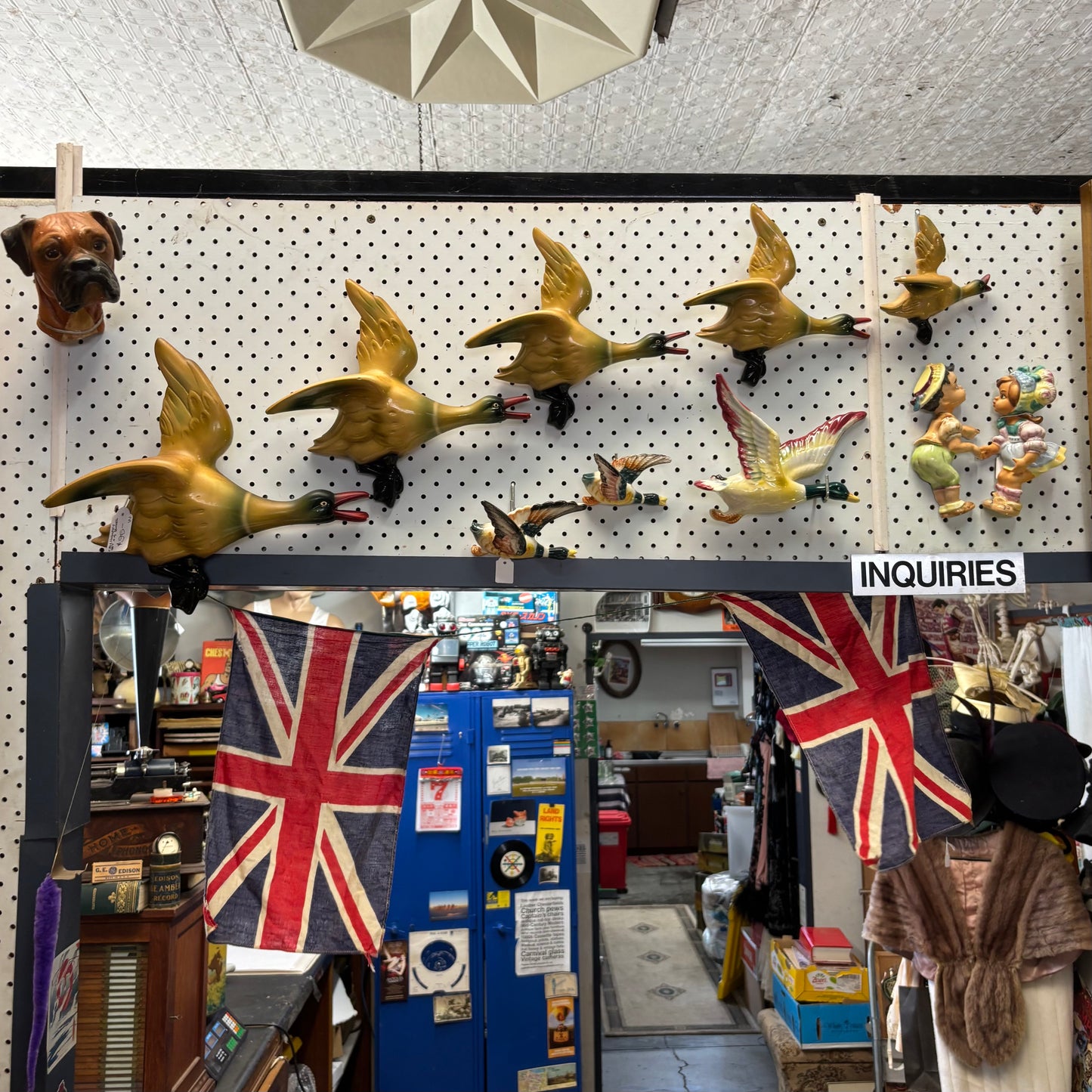 Vintage Flying Ducks Wall Plaques – Set of Five