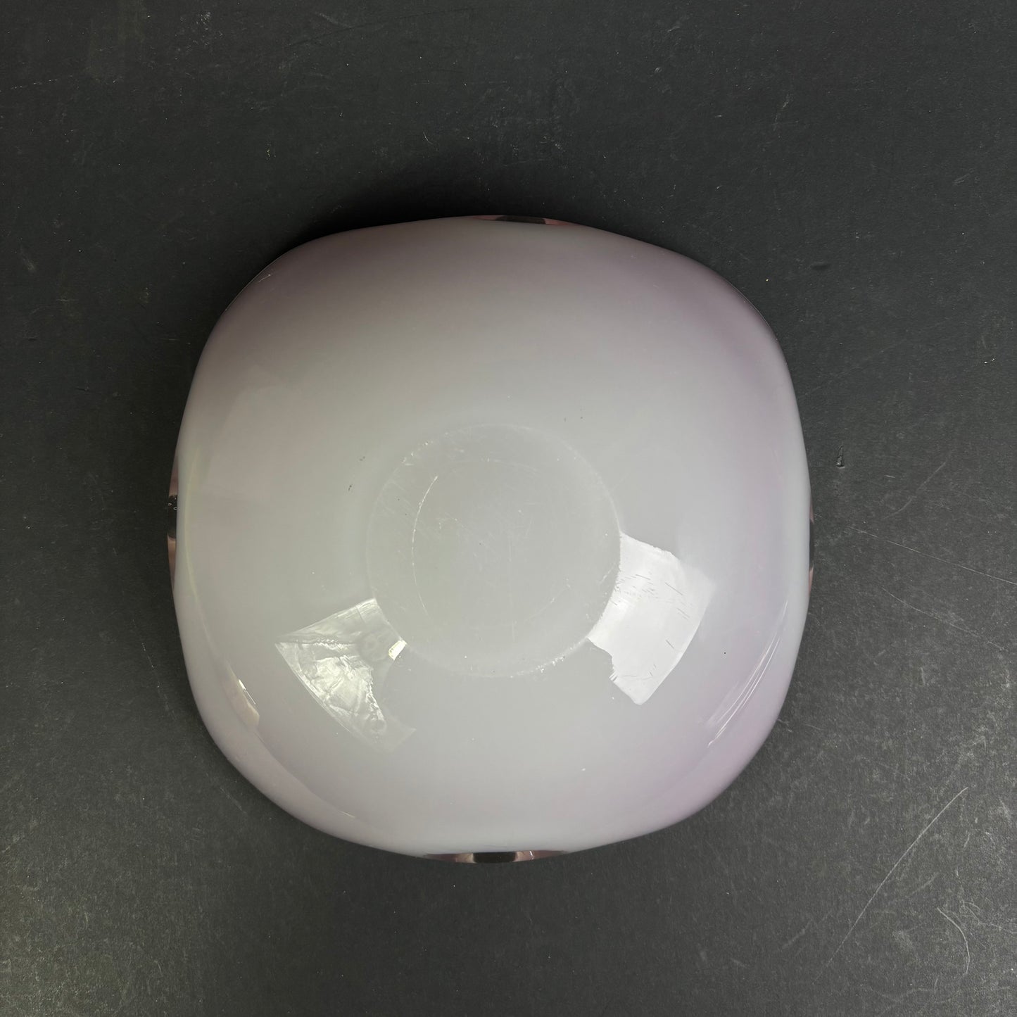 Vintage Murano-Style Pink Cased Art Glass Bowl