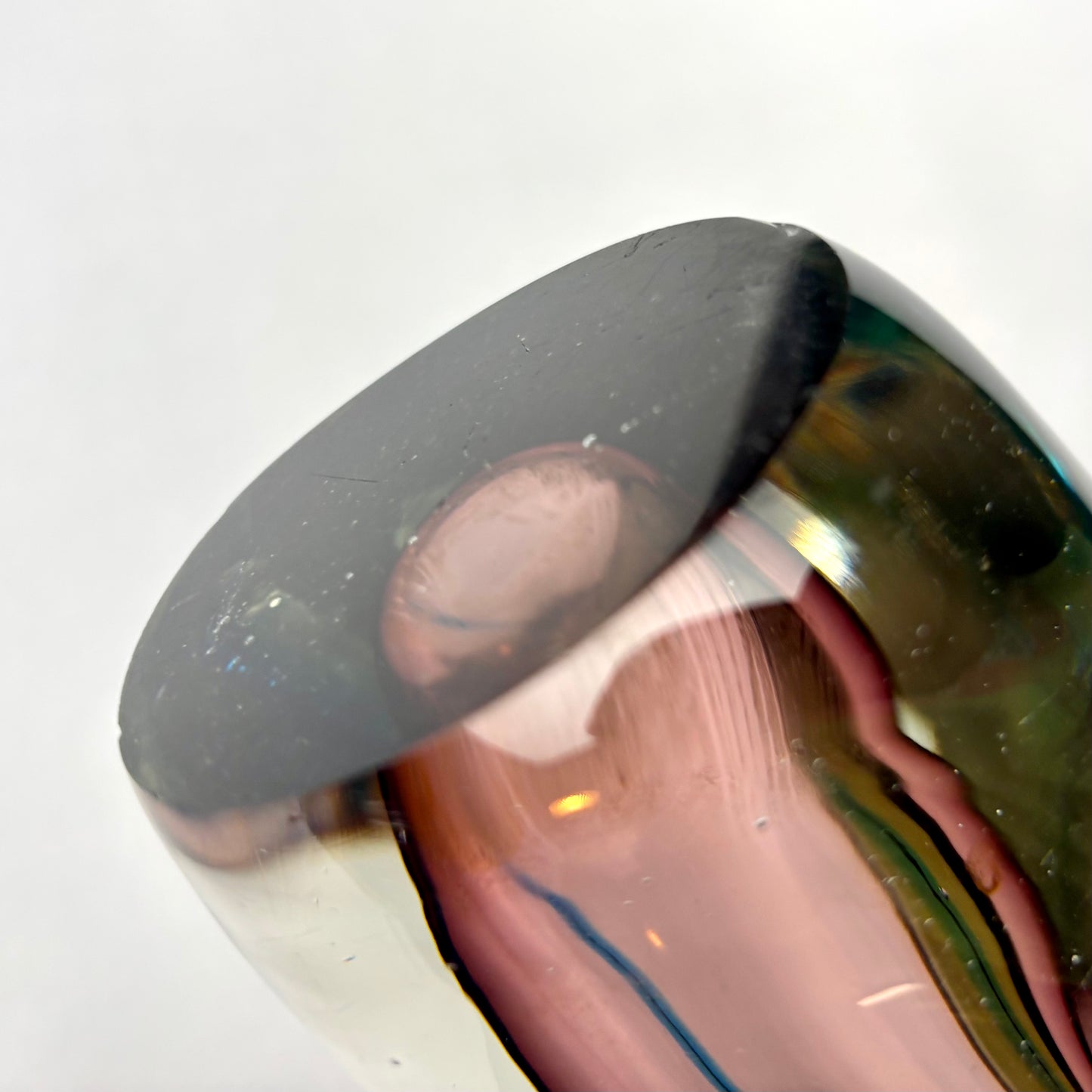 Mid-Century Art Glass Vase — Sculptural Sommerso Form