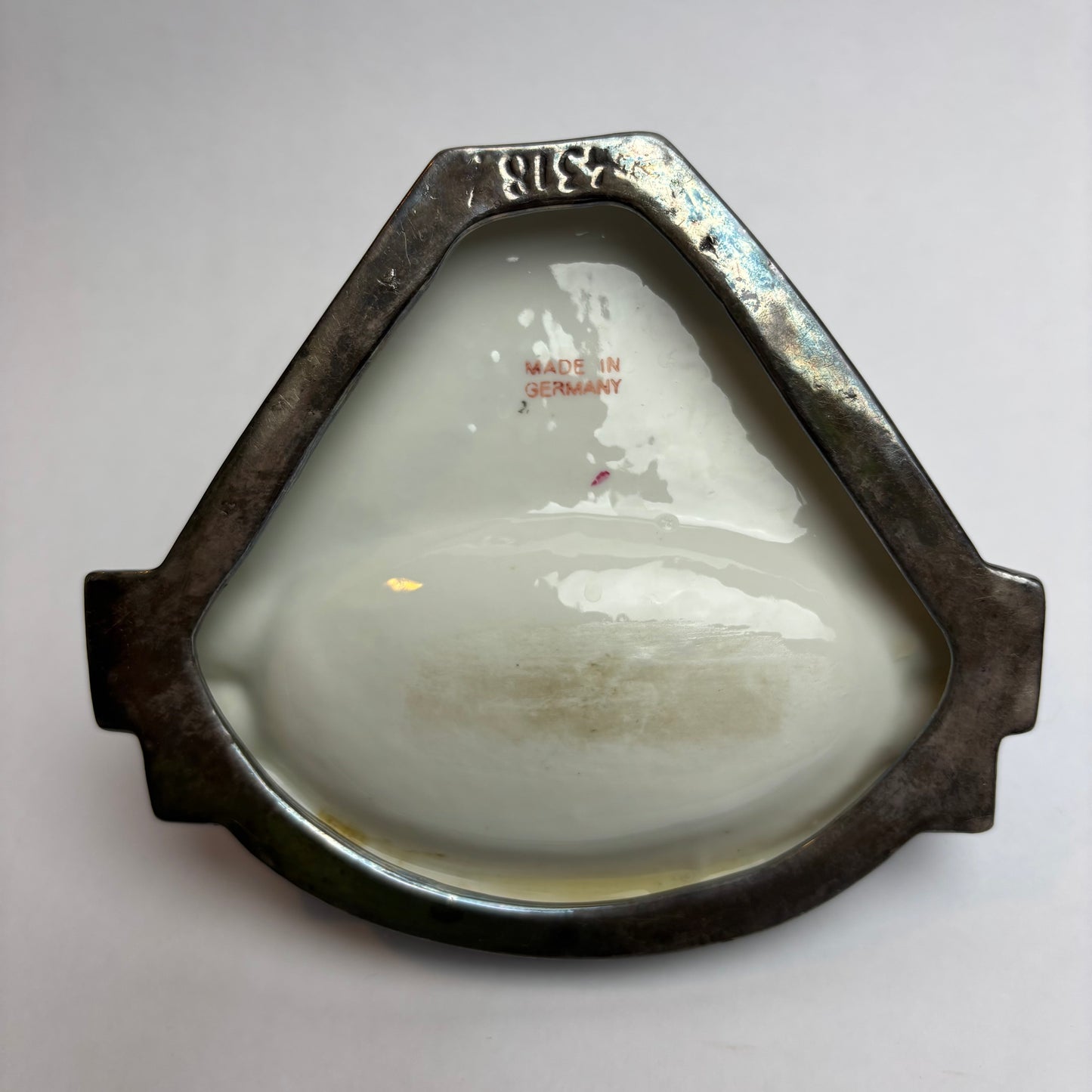 German Porcelain Double Dog Ashtray — Art Deco Era