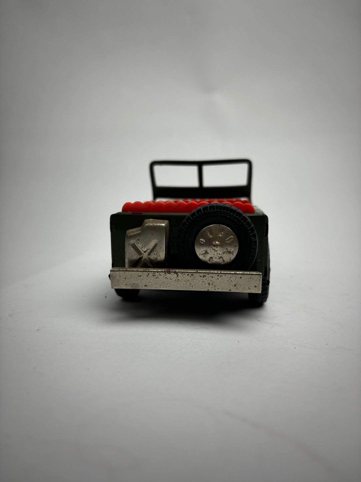 Vintage Tin Friction Haji Army Jeep