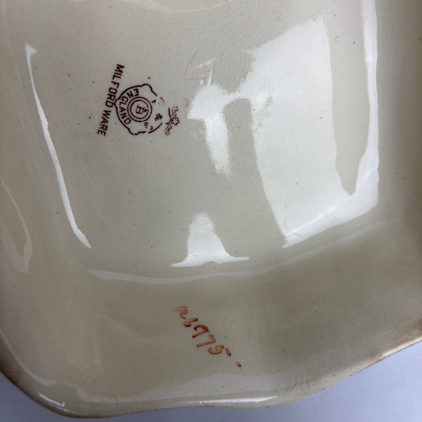 Antique Milford Ware Covered Butter Dish