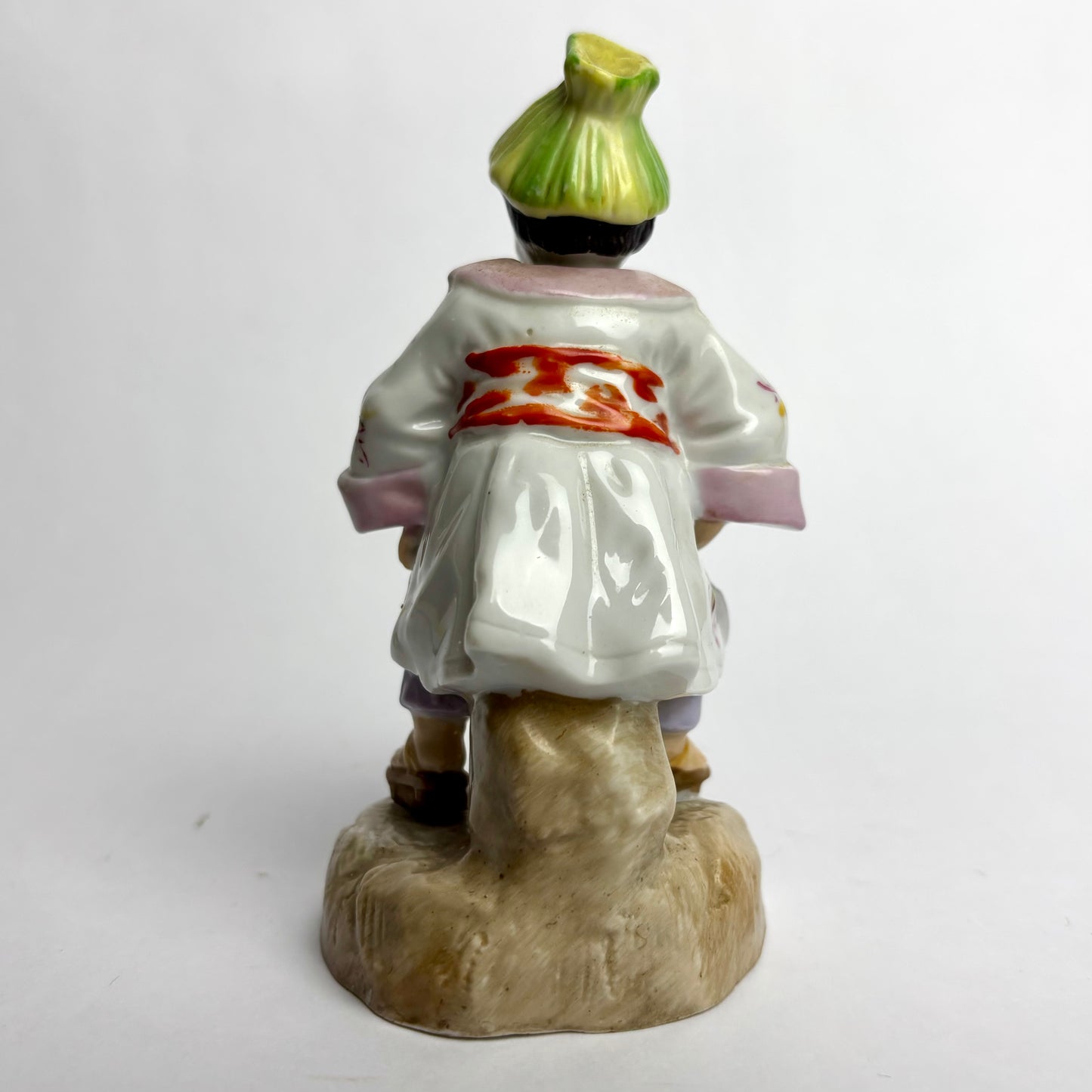 Antique Porcelain Figure — Pierrot / Harlequin Child with Frog