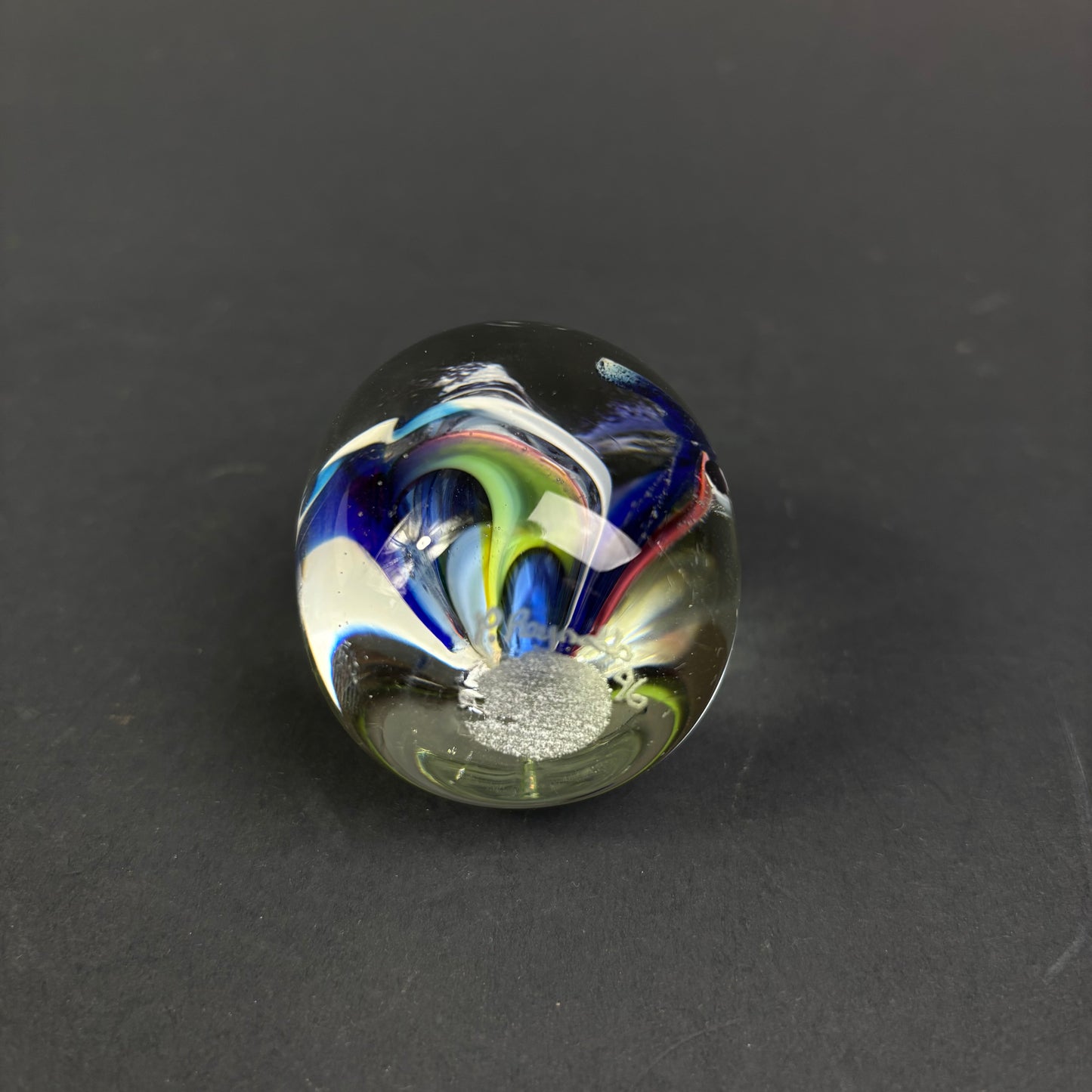 Signed P. Reynolds '96 Studio Art Glass Paperweight