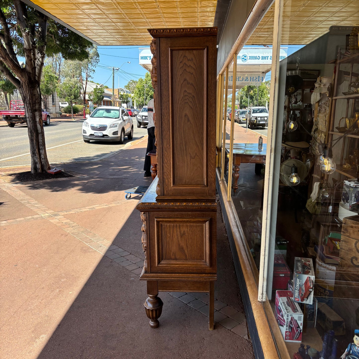 Flemish Oak Glazed Display Cabinet