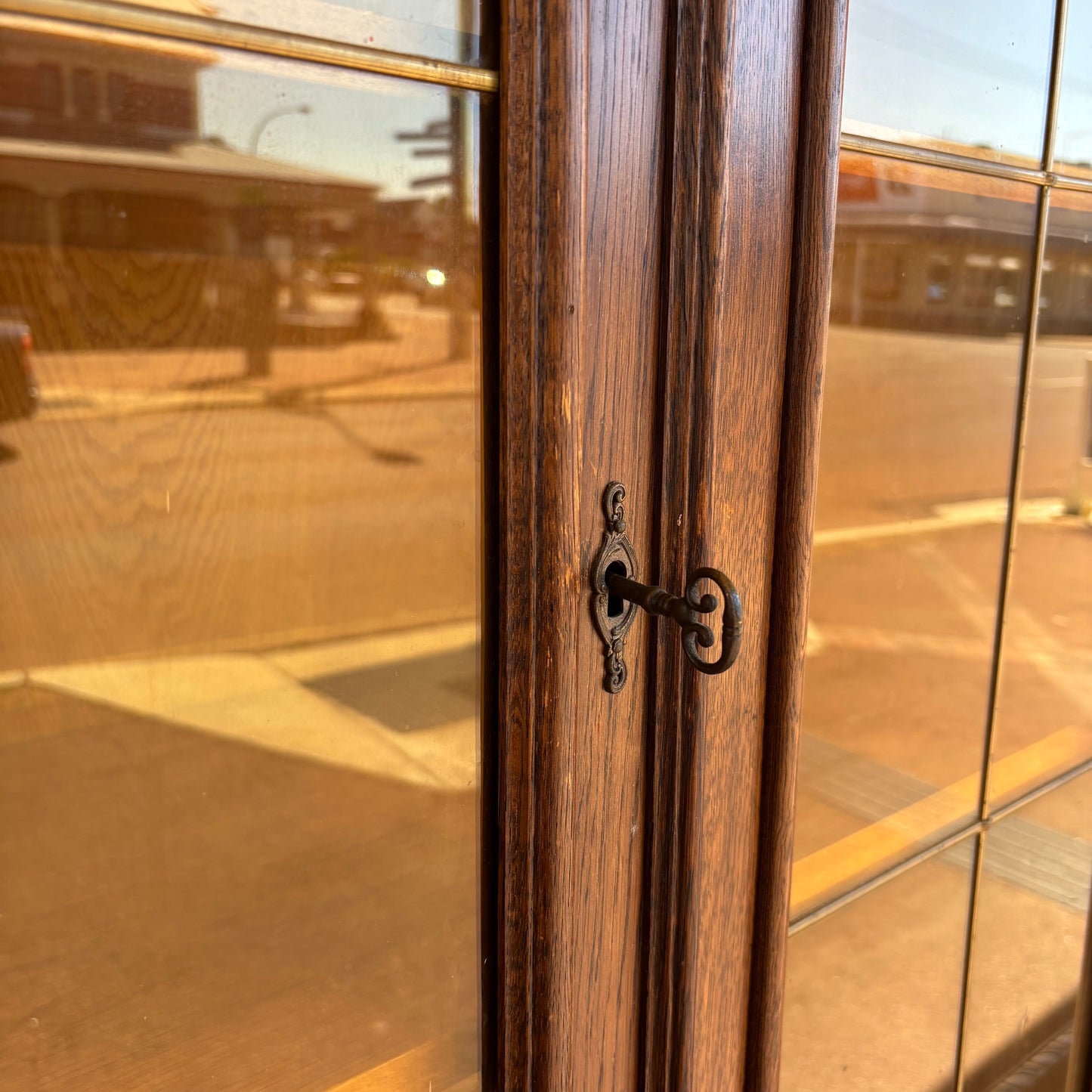 Flemish Oak Glazed Display Cabinet
