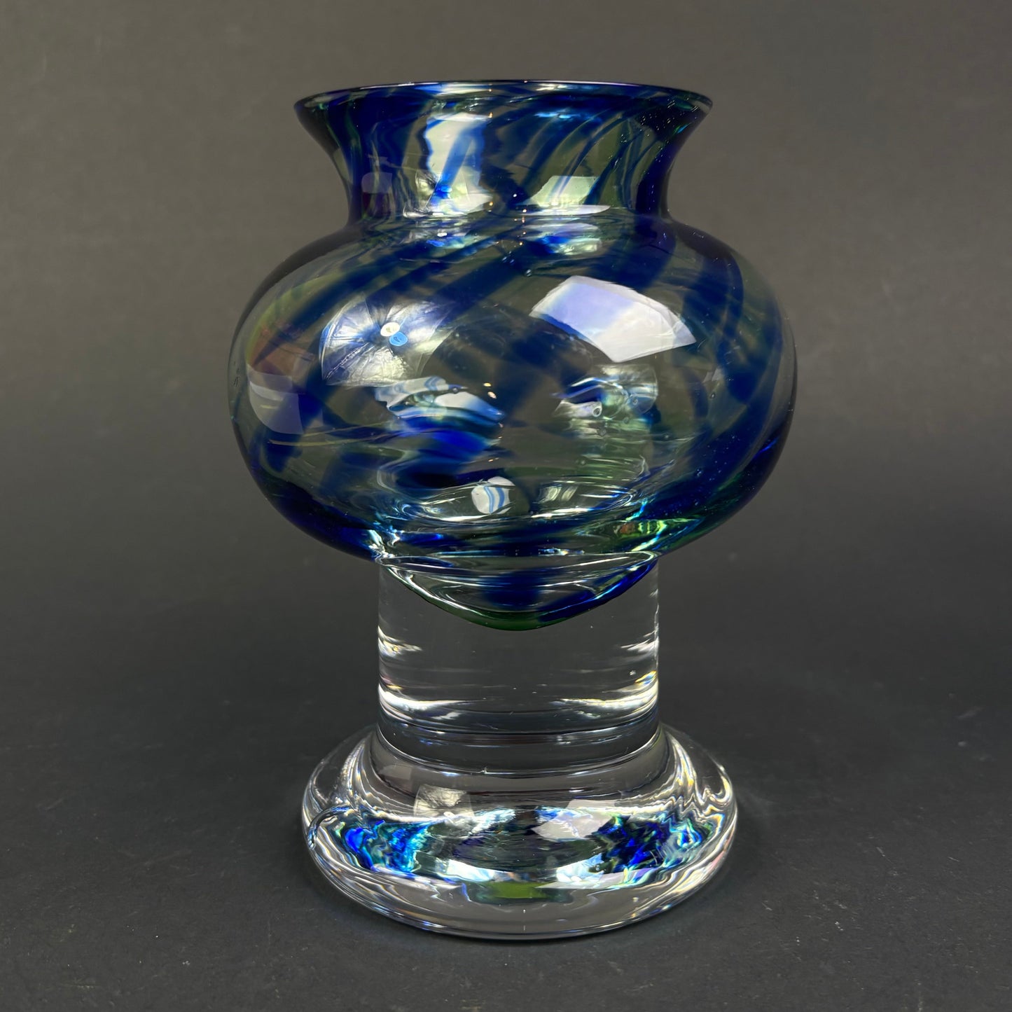 Vintage SEA Glasbruk Art Glass Vase – Björn Ramel, Sweden c.1970s
