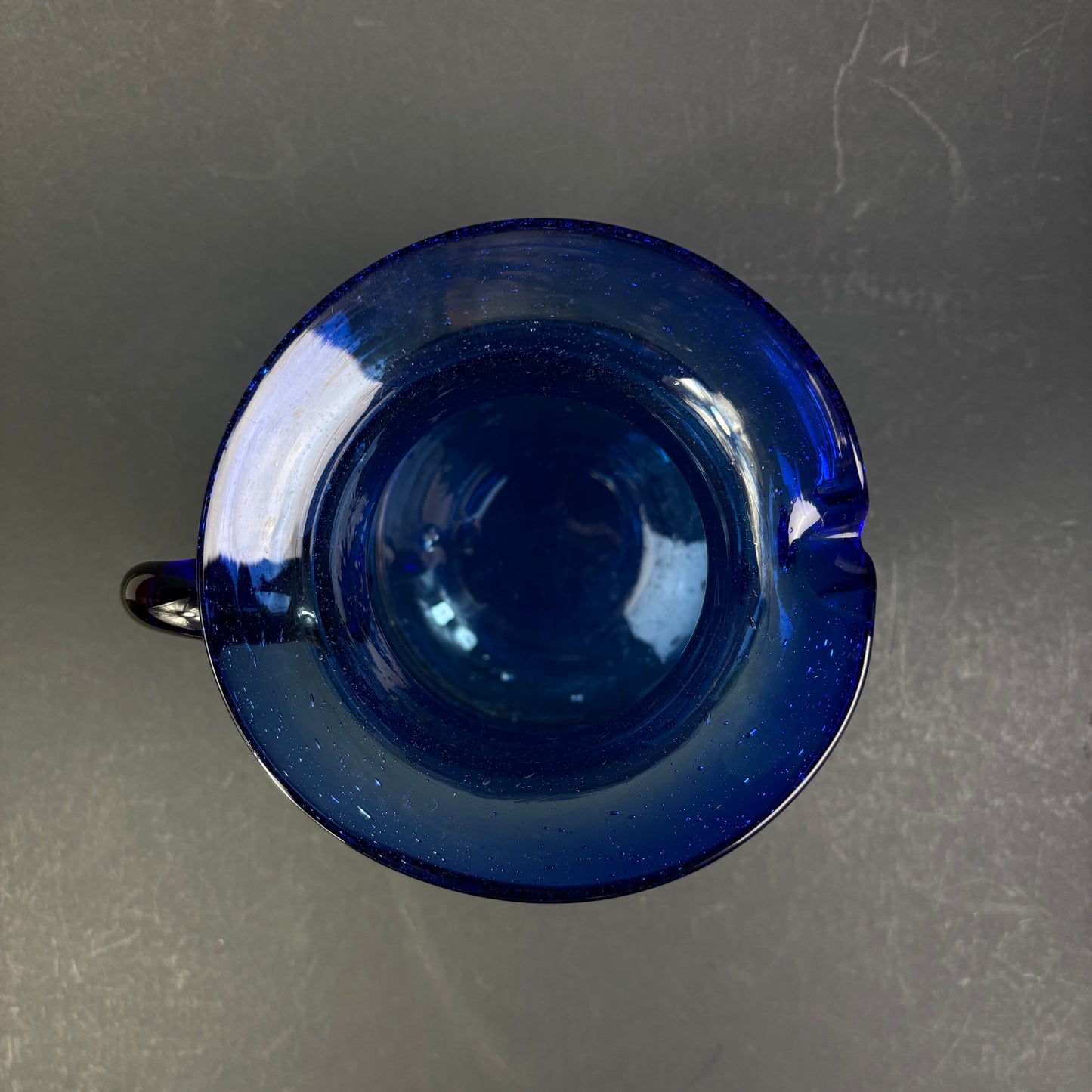 Vintage Hand-Blown Cobalt Blue Art Glass Jug / Vase