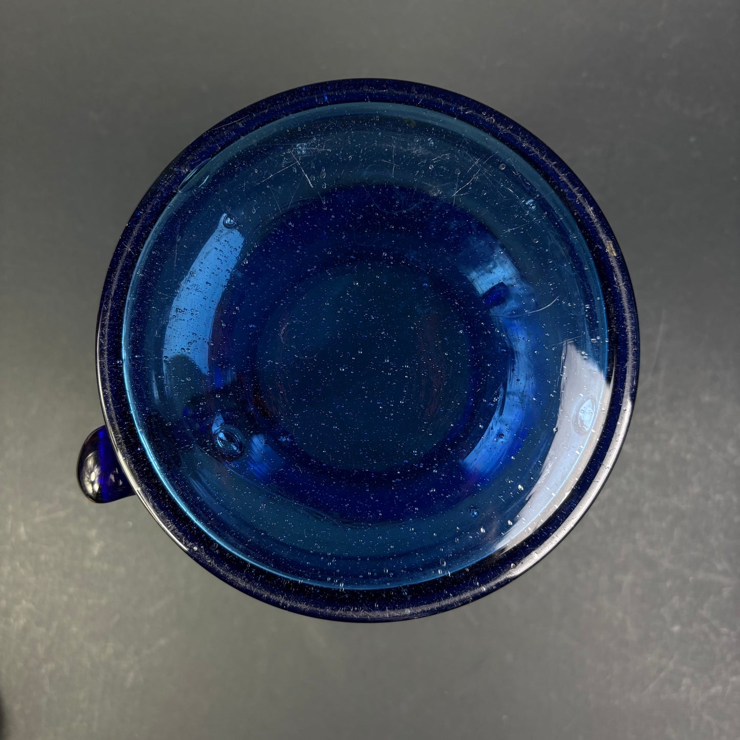 Vintage Hand-Blown Cobalt Blue Art Glass Jug / Vase