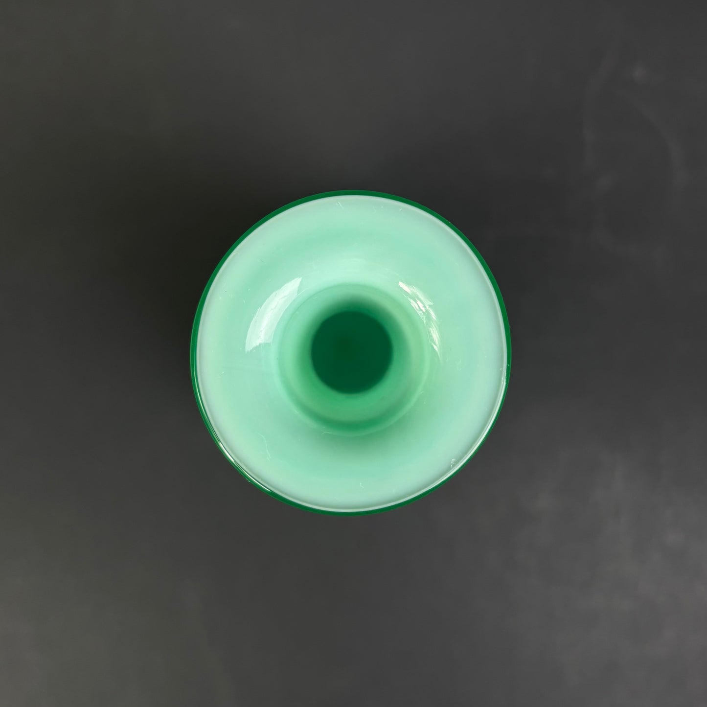 Vintage Erica Portugal Green Opaline Glass Vase