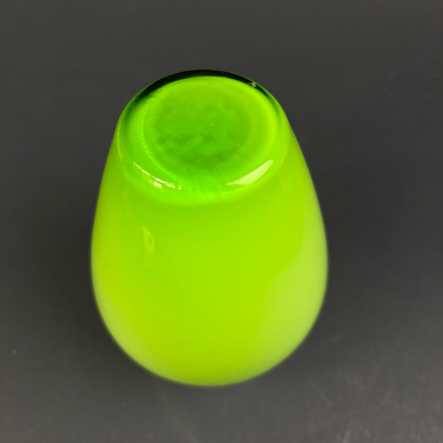 Contemporary Lime Green Cased Art Glass Vase